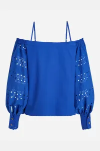 Blúzka Karl Lagerfeld Off Shoulder Embroidery Top Dazzling Blue
