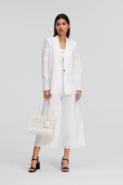 Sako Karl Lagerfeld Embroidery Blazer White