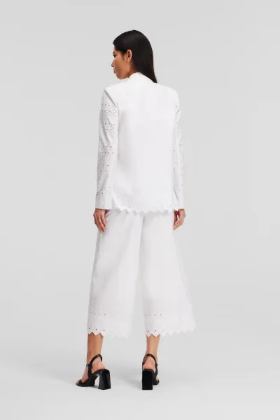 Sako Karl Lagerfeld Embroidery Blazer White