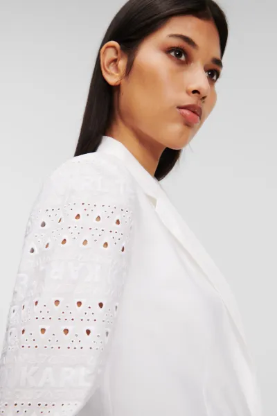 Sako Karl Lagerfeld Embroidery Blazer White