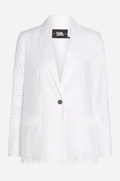Sako Karl Lagerfeld Embroidery Blazer White