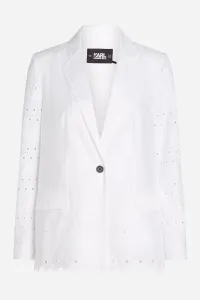 Sako Karl Lagerfeld Embroidery Blazer White
