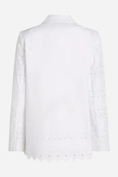 Sako Karl Lagerfeld Embroidery Blazer White