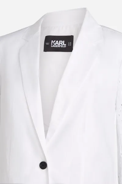 Sako Karl Lagerfeld Embroidery Blazer White