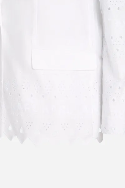 Sako Karl Lagerfeld Embroidery Blazer White