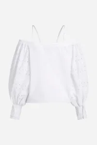 Blúzka Karl Lagerfeld Off Shoulder Embroidery Top White