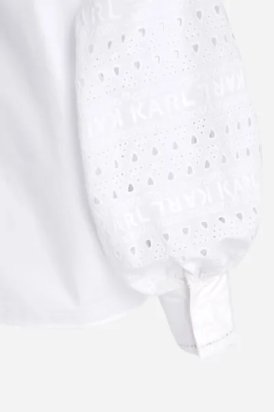 Blúzka Karl Lagerfeld Off Shoulder Embroidery Top White