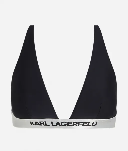 Plavky Karl Lagerfeld Logo Triangle Top W/ Elastic Black
