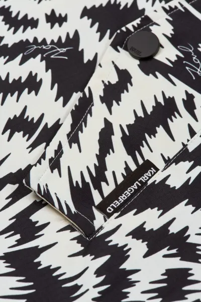 Kabát Karl Lagerfeld Printed Parka Elektrika Black/White
