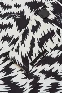 Kabát Karl Lagerfeld Printed Parka Elektrika Black/White