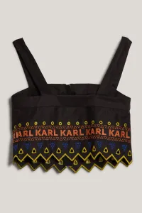 Blúzka Karl Lagerfeld Embroidered Top Black