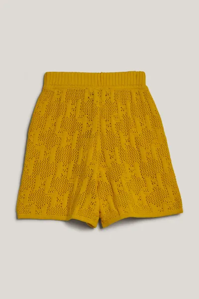 Šortky Karl Lagerfeld Monogram Knit Shorts Blazing Yellow