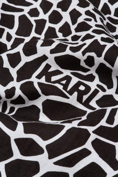 Šaty Karl Lagerfeld Linen Blend Dress Giraffe Black/White