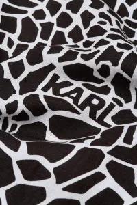 Šaty Karl Lagerfeld Linen Blend Dress Giraffe Black/White