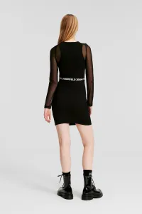 Šaty Karl Lagerfeld Jeans Klj Fitted Mesh Mini Dress Black