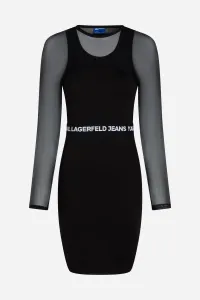 Šaty Karl Lagerfeld Jeans Klj Fitted Mesh Mini Dress Black