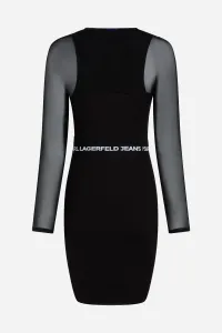Šaty Karl Lagerfeld Jeans Klj Fitted Mesh Mini Dress Black