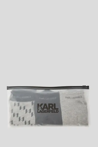 Ponožky Karl Lagerfeld K/Monogram Socks 3 Pack Black/Gray