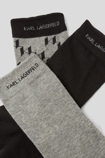 Ponožky Karl Lagerfeld K/Monogram Socks 3 Pack Black/Gray