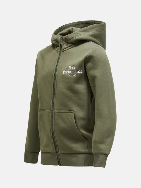 Mikina Peak Performance Jr Original Zip Hood Pine Needle