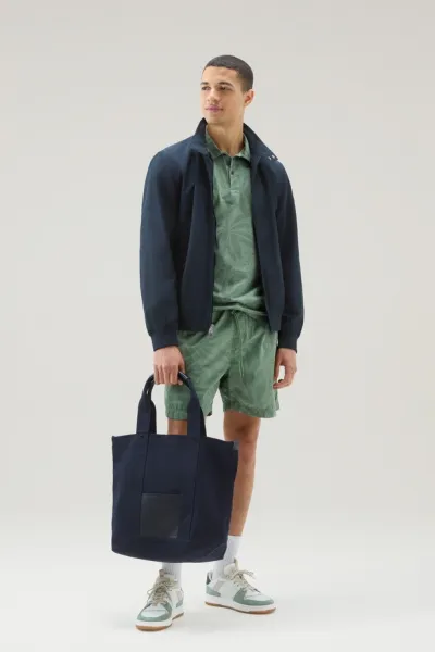 Polokošeľa Woolrich Tropical Overdyed Polo Sage Flower