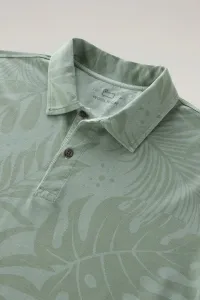 Polokošeľa Woolrich Tropical Overdyed Polo Sage Flower