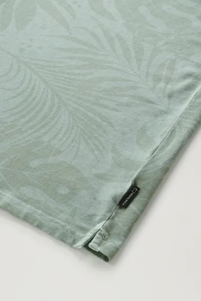 Polokošeľa Woolrich Tropical Overdyed Polo Sage Flower