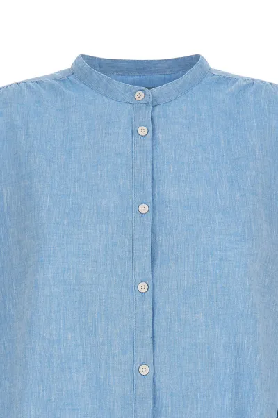 Košeľa Woolrich Cotton Linen Shirt Sea Breeze