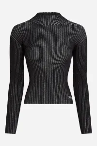 Sveter Karl Lagerfeld Lurex Knit Top Black/Silver