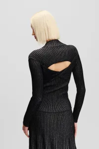 Sveter Karl Lagerfeld Lurex Knit Top Black/Silver