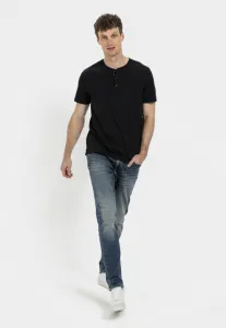 Tričko Camel Active Nos Henley 1/2 Graphite Gray