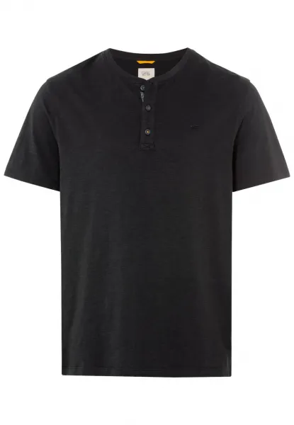 Tričko Camel Active Nos Henley 1/2 Graphite Gray