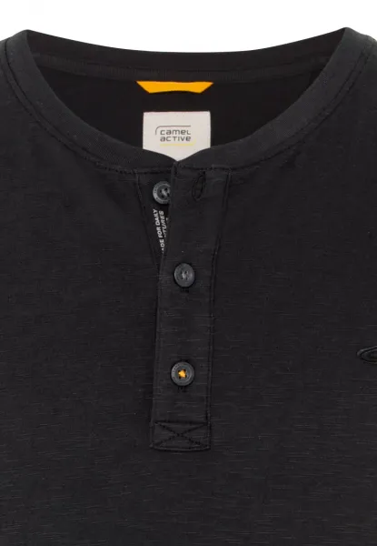 Tričko Camel Active Nos Henley 1/2 Graphite Gray