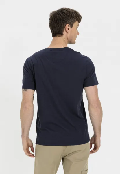 Tričko Camel Active Nos Henley 1/2 Night Blue Check