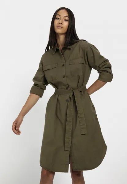 Šaty Camel Active Dress Dark Khaki Check