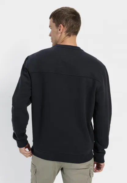 Mikina Camel Active Sweatshirt Crewneck Night Blue Check