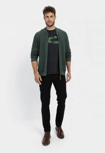 Sveter Camel Active Knitted Jacket Pine Green