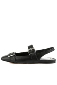 Balerínky Karl Lagerfeld Konnie Double Strap Pump Black Lthr W/Silver