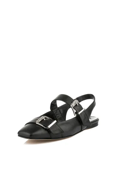 Balerínky Karl Lagerfeld Konnie Double Strap Pump Black Lthr W/Silver