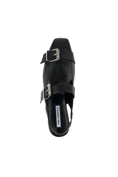 Balerínky Karl Lagerfeld Konnie Double Strap Pump Black Lthr W/Silver