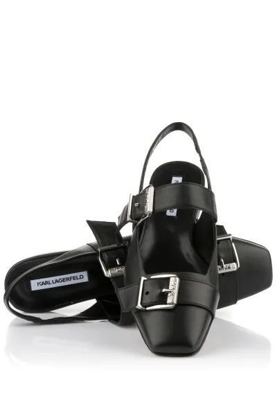 Balerínky Karl Lagerfeld Konnie Double Strap Pump Black Lthr W/Silver