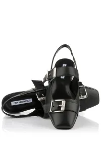 Balerínky Karl Lagerfeld Konnie Double Strap Pump Black Lthr W/Silver