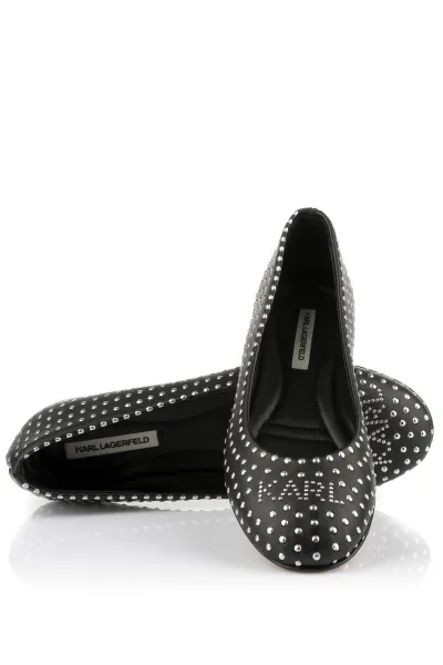 Balerínky Karl Lagerfeld Karo Microstud Pump Black Pu W/Silver
