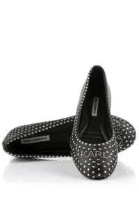 Balerínky Karl Lagerfeld Karo Microstud Pump Black Pu W/Silver