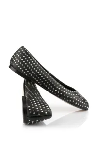 Balerínky Karl Lagerfeld Karo Microstud Pump Black Pu W/Silver