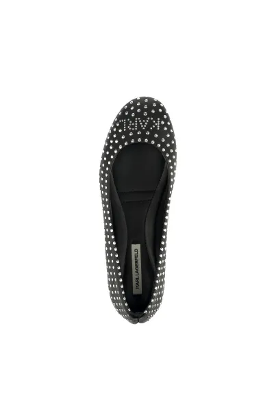 Balerínky Karl Lagerfeld Karo Microstud Pump Black Pu W/Silver