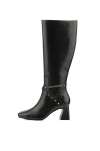 Čižmy Karl Lagerfeld Beata Studs Knee Boot Black Lthr