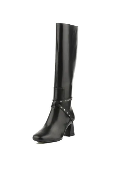Čižmy Karl Lagerfeld Beata Studs Knee Boot Black Lthr