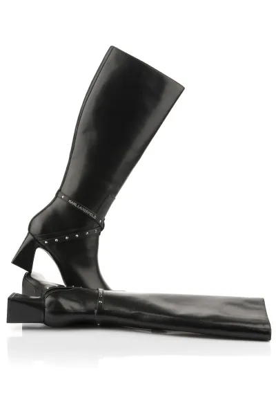 Čižmy Karl Lagerfeld Beata Studs Knee Boot Black Lthr