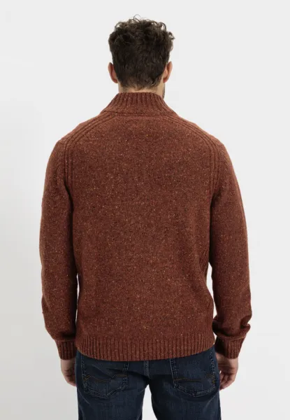 Sveter Camel Active Knitted Jacket Brick Red